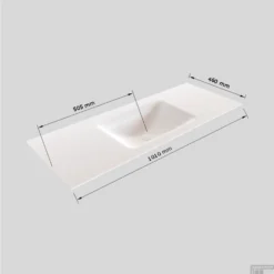 Badkamermeubel Solid Surface BWS Stockholm 100x46 Cm Midden Mat Antraciet (met 1 Kraangat) -Baden Luxe Verkoop wastafel midden 100 cm tech 20