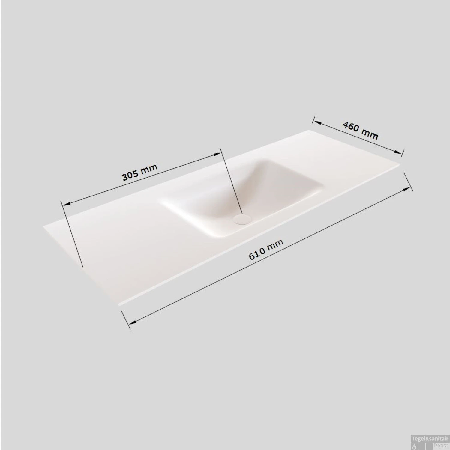 Badkamermeubel Solid Surface BWS Stockholm 60x46 Cm Mat Antraciet (zonder Kraangat) 7 Badkamermeubel Solid Surface BWS Stockholm 60x46 Cm Mat Antraciet (zonder Kraangat) - Afbeelding 7