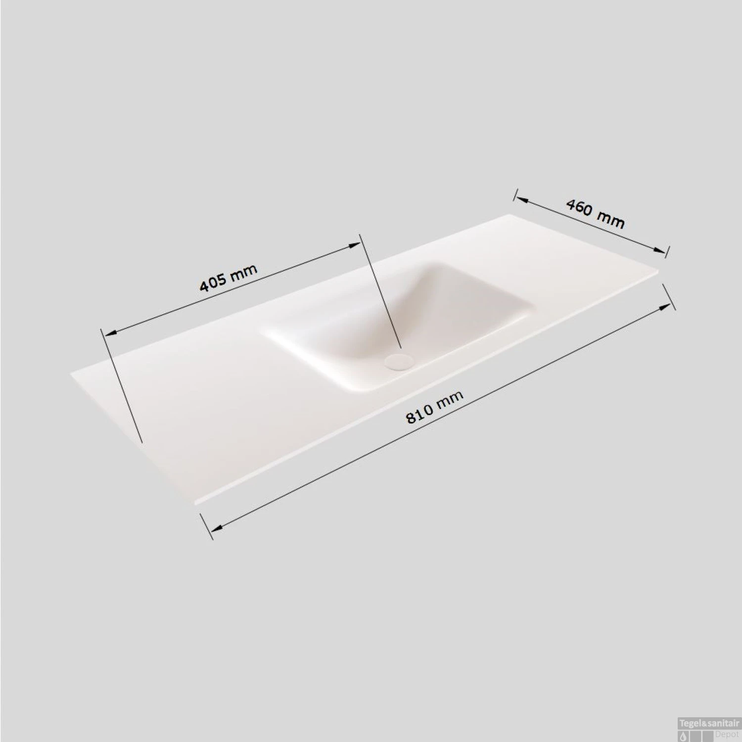 Badkamermeubel Solid Surface BWS Stockholm 80x46 Cm Mat Antraciet (met 1 Kraangat) 7 Badkamermeubel Solid Surface BWS Stockholm 80x46 Cm Mat Antraciet (met 1 Kraangat) - Afbeelding 7