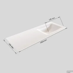 Badkamermeubel Solid Surface BWS Oslo 100x46 Cm Rechts Mat Groen (zonder Kraangaten) -Baden Luxe Verkoop wastafel rechts 100 cm tech 3