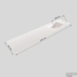 Badkamermeubel Solid Surface BWS Oslo 200x45 Cm Mat Zwart Urban Rechts (1 Kraangat, 4 Lades) -Baden Luxe Verkoop wastafel rechts 200 cm 4 lades tech