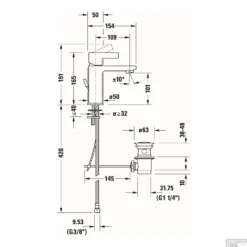 Wastafelkraan Duravit D-Neo Mengkraan EcoStart Eengreeps 50x154x165 Mm Trekwaste Chroom 5 Wastafelkraan Duravit D-Neo Mengkraan EcoStart Eengreeps 50x154x165 Mm Trekwaste Chroom -Baden Luxe Verkoop wastafelkraan duravit d neo mengkraan eengreeps 50x154x165 mm trekwaste chroom tech