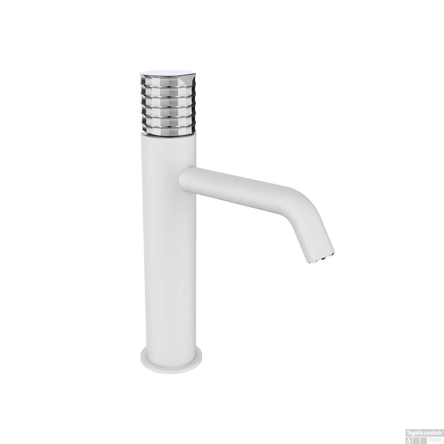 Wastafelkraan GRB Aura XL Mengkraan Met Clickwaste Messing Wit