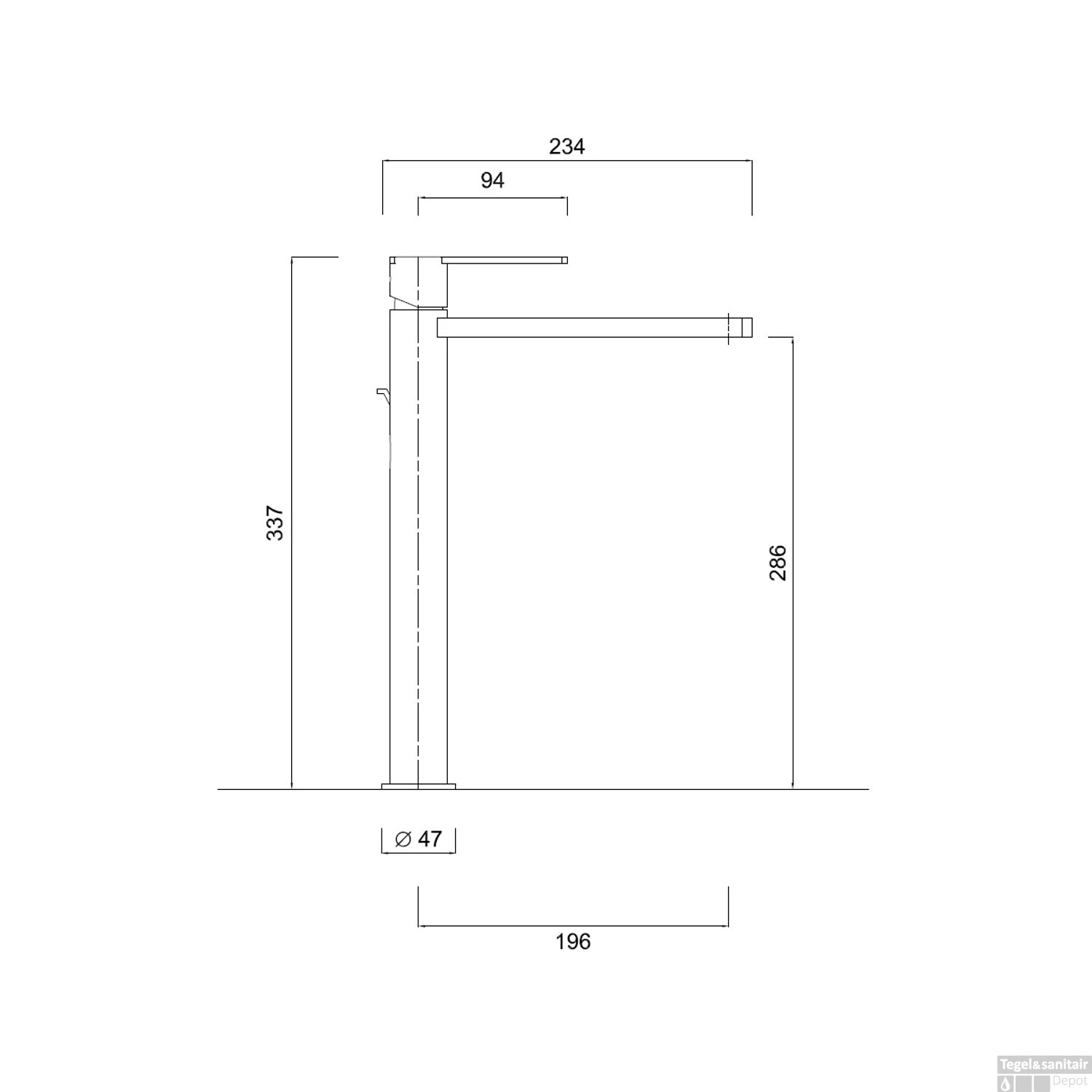 Wastafelkraan Sanimex Giulini Trekwaste Verhoogd Mat Nikkel 2 Wastafelkraan Sanimex Giulini Trekwaste Verhoogd Mat Nikkel - Afbeelding 2
