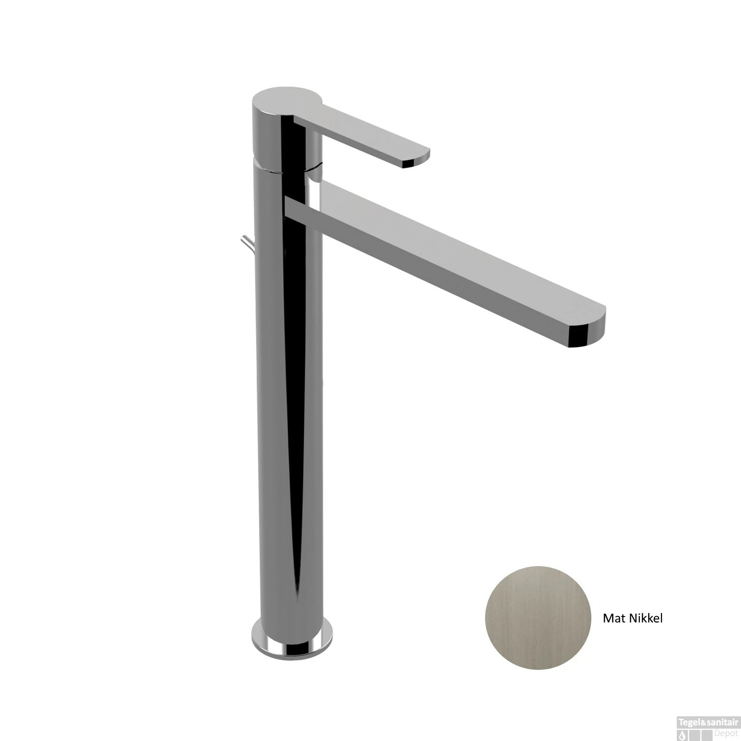 Wastafelkraan Sanimex Giulini Trekwaste Verhoogd Mat Nikkel 1 Wastafelkraan Sanimex Giulini Trekwaste Verhoogd Mat Nikkel