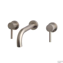 Wastafelkraan Wiesbaden Caral 2-Knops RVS Look (Inclusief Inbouwdeel)