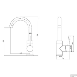 BWS Wastafelkraan | Colorato Ensy | Gebogen Uitloop | Gunmetal -Baden Luxe Verkoop wastafelmengkraan boss wessing aloni ensy gebogen uitloop gunmetal tech