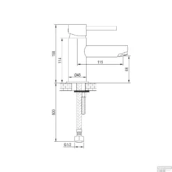Wastafelmengkraan Brauer Brushed Edition Coldstart Opbouw Laag Korte Platte Hendel Geborsteld RVS PVD -Baden Luxe Verkoop wastafelmengkraan brauer opbouw eenhendel pvd coating energiebesparend geborsteld nikkel tech 4