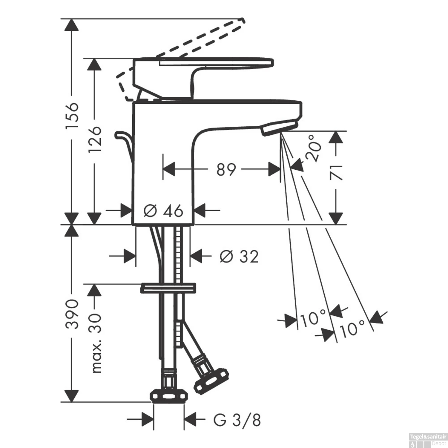 Wastafelmengkraan HansGrohe Vernis Blend 70 Eengreeps Met Trekwaste Chroom 2 Wastafelmengkraan HansGrohe Vernis Blend 70 Eengreeps Met Trekwaste Chroom - Afbeelding 2