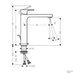 Wastafelmengkraan HansGrohe Vernis Shape Eengreeps 230 Met Trekwaste Chroom -Baden Luxe Verkoop wastafelmengkraan hansgrohe vernis shape eengreeps 230 met trekwaste tech