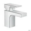 Wastafelmengkraan HansGrohe Vernis Shape Eengreeps 70 CoolStart Zinc Met Trekwaste Chroom