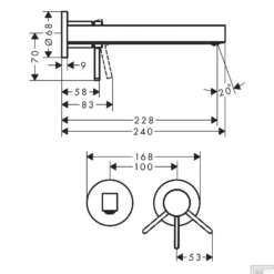 Wastafelmengkraan Inbouw Finoris HansGrohe 2-gats 228 MM Voorsprong Met Afvoerplug Mat Wit -Baden Luxe Verkoop wastafelmengkraan inbouw finoris hansgrohe 2 gats 228 mm voorsprong met afvoerplug tech 1