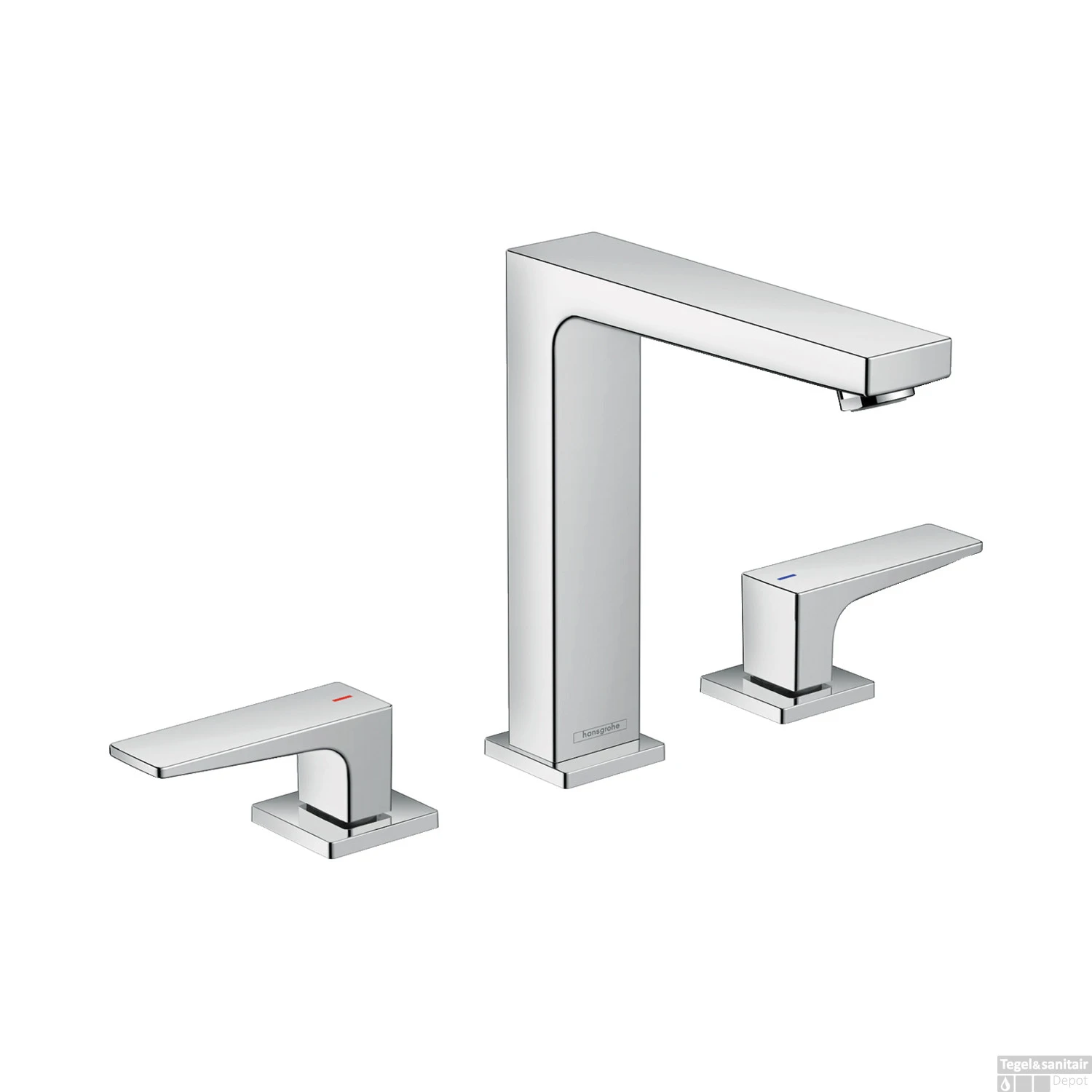 Wastafelmengkraan Metropol HansGrohe 3-Gats 160 Met Rechte Greep En Push-Open Afvoer Chroom