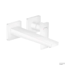 Wastafelmengkraan Metropol HansGrohe Afdekset Uitloop 22.5 Cm En Afvoerplug Mat Wit