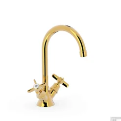 Wastafelmengkraan Tres Clasic Draaibaar 2 Grepen Goud