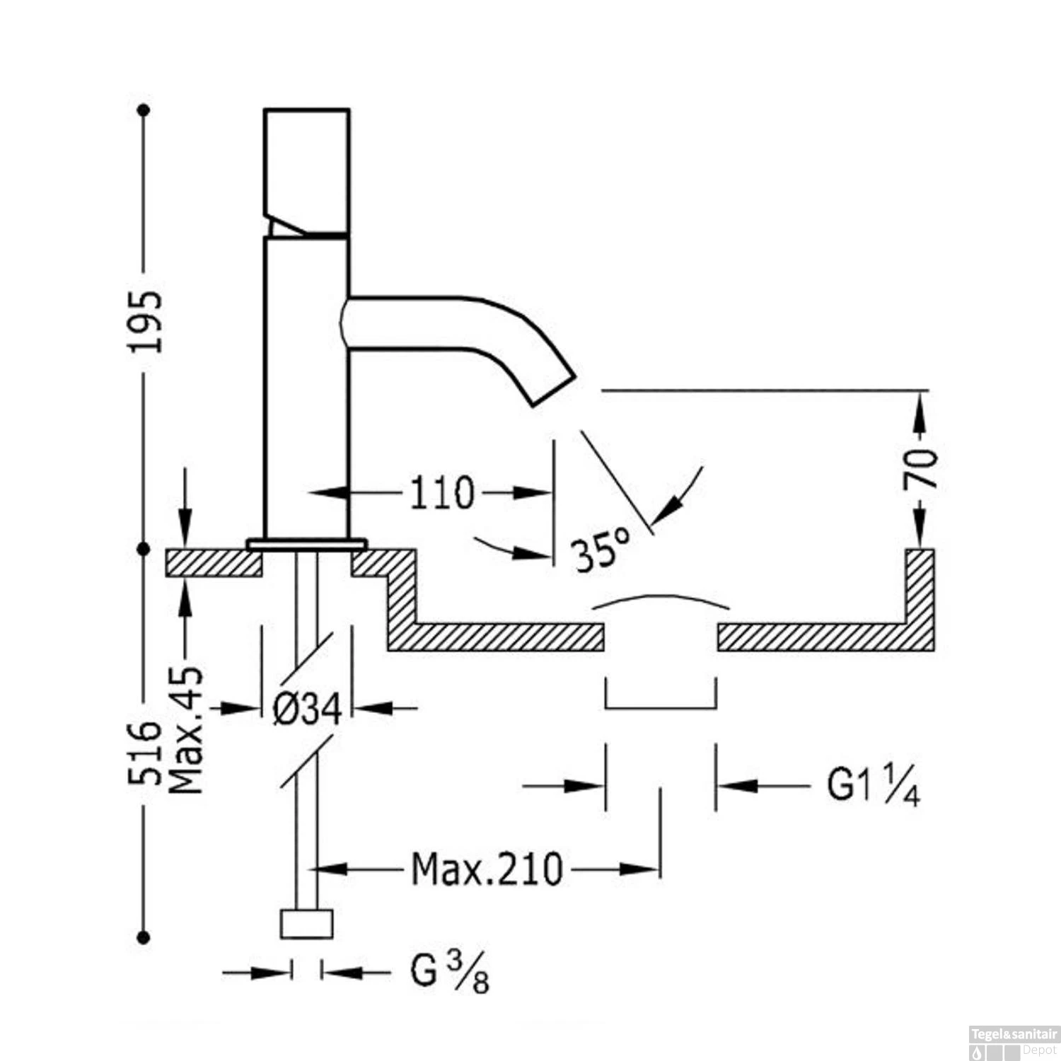 Wastafelmengkraan Tres Study Exclusive 19,5 Cm 1-Knop Rond Rood 3 Wastafelmengkraan Tres Study Exclusive 19,5 Cm 1-Knop Rond Rood - Afbeelding 3