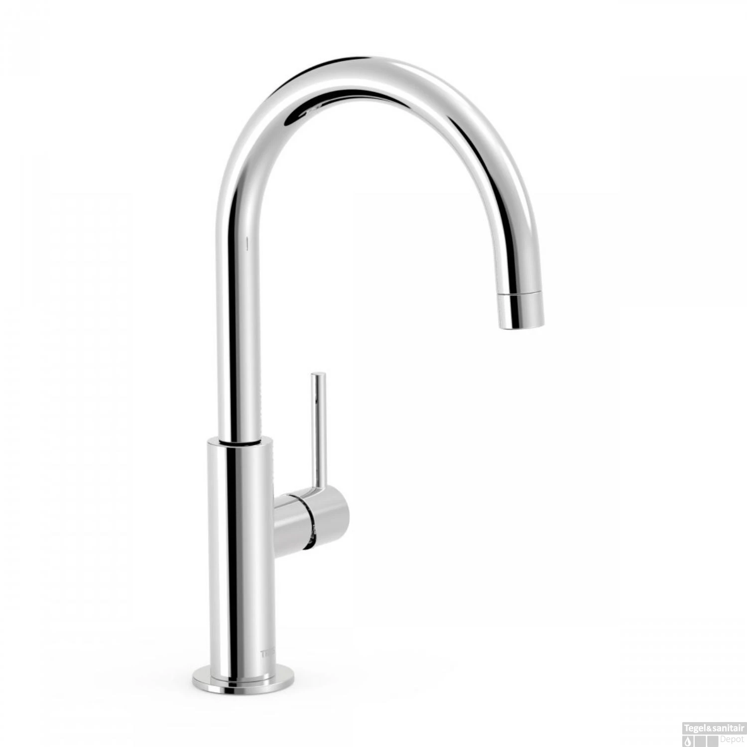 Wastafelmengkraan Tres Study Exclusive 32,4 Cm Met Hendel Uitloop Gebogen Rond Chroom