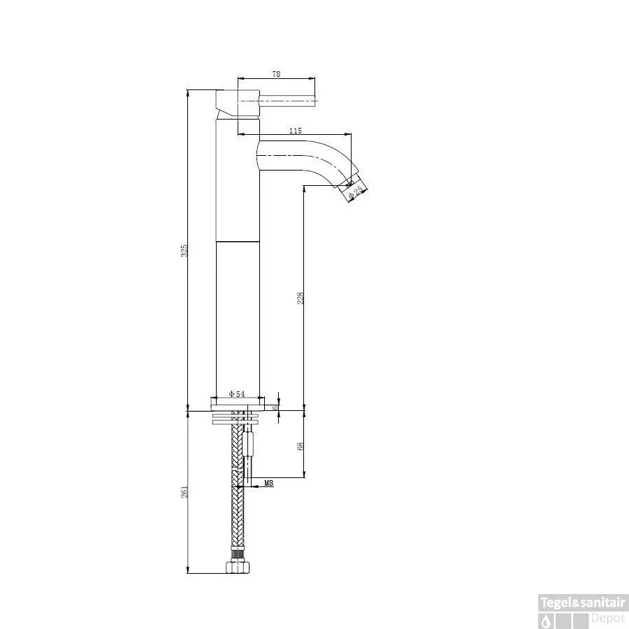 Wastafelmengkraan Wiesbaden Cadans Opbouw Hoog Model Mat Zwart 2 Wastafelmengkraan Wiesbaden Cadans Opbouw Hoog Model Mat Zwart - Afbeelding 2