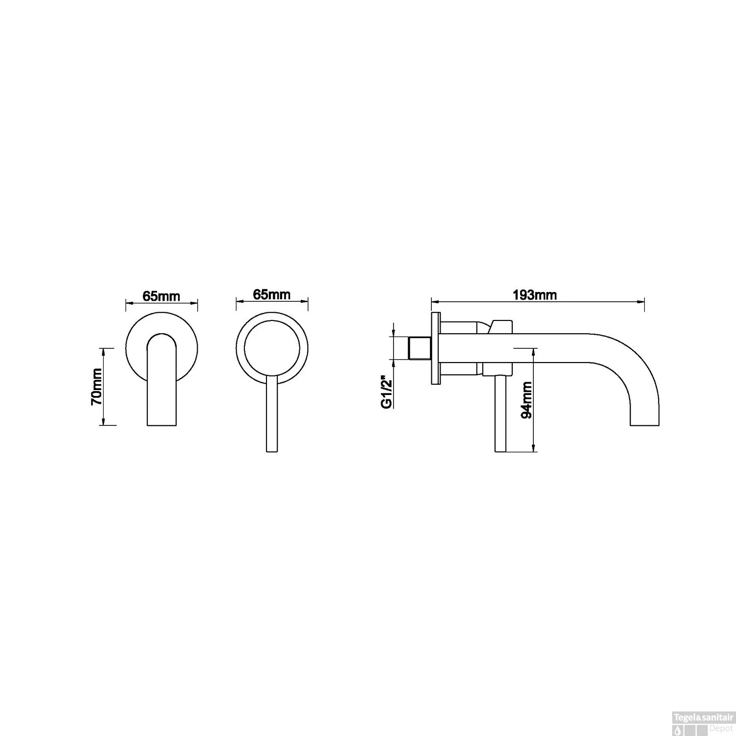 Wiesbaden Wastafelkraan Inbouw | Caral Twenty | Excl.Inbouwdeel | Mat Zwart 2 Wiesbaden Wastafelkraan Inbouw | Caral Twenty | Excl.Inbouwdeel | Mat Zwart - Afbeelding 2
