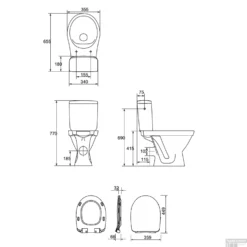 Wc-pack Staand Allibert Flexo Horizontale Afvoer Wit -Baden Luxe Verkoop wc pack staand allibert flexo horizontale afvoer wit tech