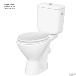 Duoblok Allibert Vito 75x64,5 Cm PK Wit -Baden Luxe Verkoop wc pack allibert vito 75x64 5 cm pk wit tec