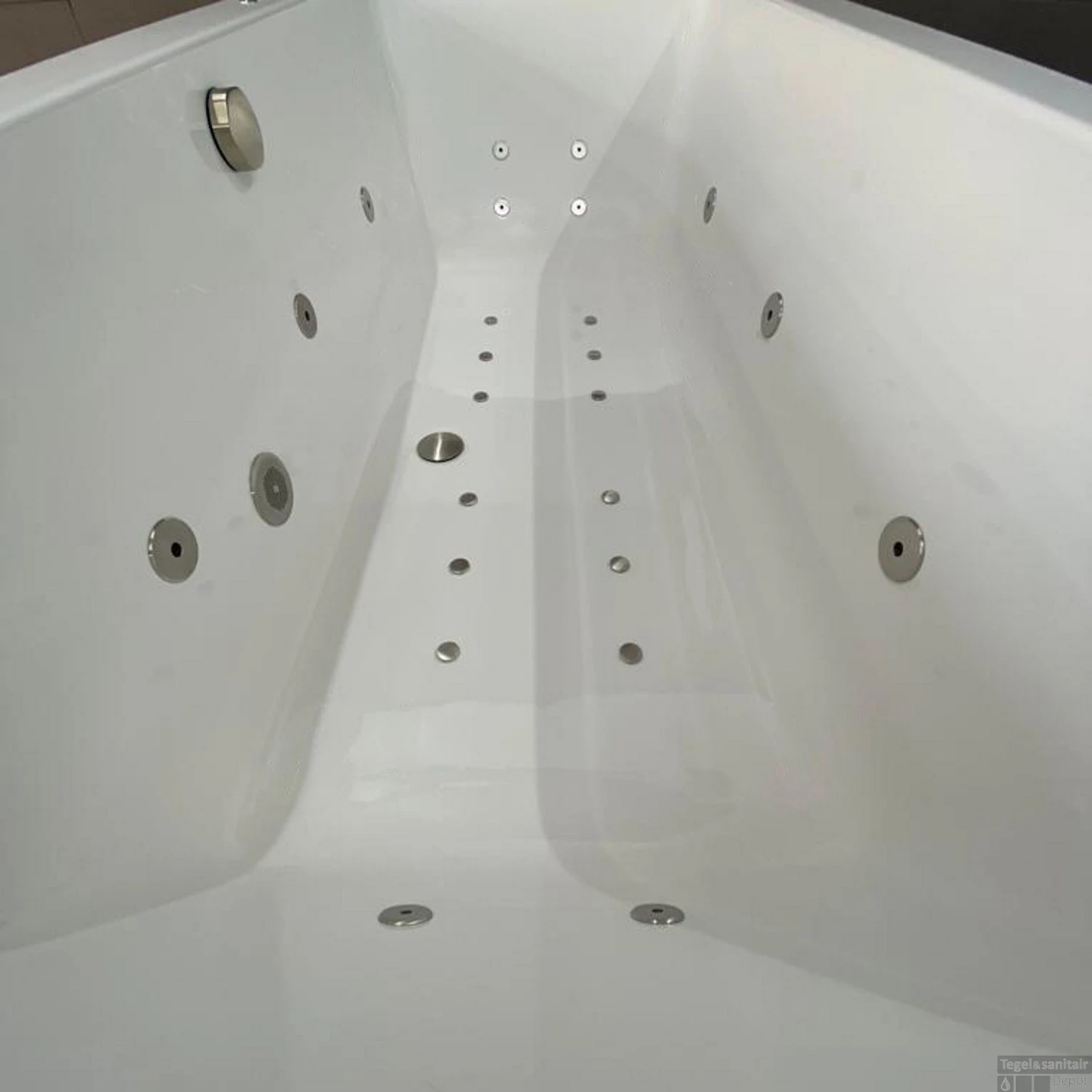 Whirlpool Boss & Wessing Dahlia Jetline 190x90 Cm Dubbel Systeem Geborsteld RVS - Afbeelding 2