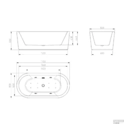 Whirlpool BWS Vrijstaand Ligbad Inclusief Waste Chroom 170x80x59 Cm Wit 9 Whirlpool BWS Vrijstaand Ligbad Inclusief Waste Chroom 170x80x59 Cm Wit -Baden Luxe Verkoop whirlpool bws vrijstaand ligbad inclusief waste chroom 170x80x59 cm wit tech