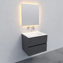 Badkamermeubel Solid Surface BWS Stockholm 60x46 Cm Mat Antraciet (zonder Kraangat) 9 Badkamermeubel Solid Surface BWS Stockholm 60x46 Cm Mat Antraciet (zonder Kraangat) -Baden Luxe Verkoop white wall new s 0006