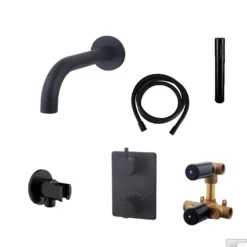 Wiesbaden Badkraan Inbouw Set Caral 01 Mat Zwart -Baden Luxe Verkoop wiesbaden badkraan inbouw set caral 01 mat zwart shop