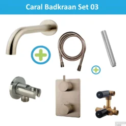 Wiesbaden Badkraan Inbouw Set Caral 01 RVS Look