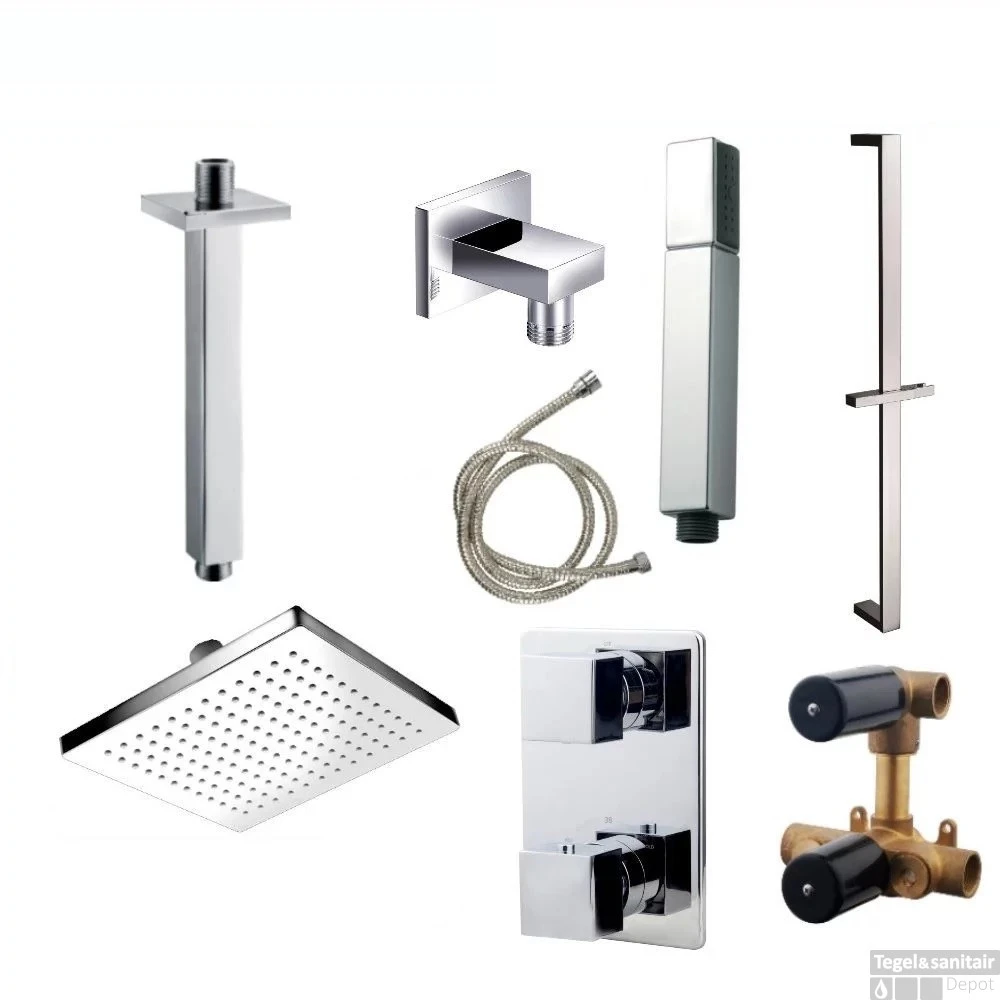 Wiesbaden Inbouw Regendouche Set 03 Rombo Chroom 4 Wiesbaden Inbouw Regendouche Set 03 Rombo Chroom - Afbeelding 4