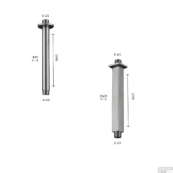 Wiesbaden Inbouw Regendouche Set 09 Caral Rechthoek Plafonduitloop RVS -Baden Luxe Verkoop wiesbaden inbouw regendouche set 09 caral rechthoek plafonduitloop rvs 5