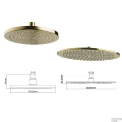 Wiesbaden Inbouw Regendouche Set Caral Rond Plafonduitloop Geborsteld Messing Goud PVD Coating -Baden Luxe Verkoop wiesbaden inbouw regendouche set caral rond plafonduitloop geborsteld messing goud 6