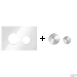 Drukplaat Front En Toetsen TECE Loop Voor WC-Bediening Glas Wit -Baden Luxe Verkoop wit geborsteldrvs