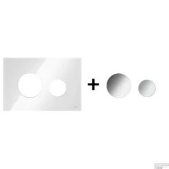 Drukplaat Front En Toetsen TECE Loop Voor WC-Bediening Glas Wit -Baden Luxe Verkoop wit glanzendchroom