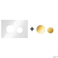 Drukplaat Front En Toetsen TECE Loop Voor WC-Bediening Glas Wit -Baden Luxe Verkoop wit goud