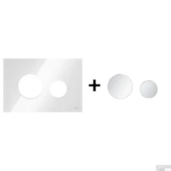 Drukplaat Front En Toetsen TECE Loop Voor WC-Bediening Glas Wit -Baden Luxe Verkoop wit matchroom