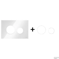 Drukplaat Front En Toetsen TECE Loop Voor WC-Bediening Glas Wit -Baden Luxe Verkoop wit matwit