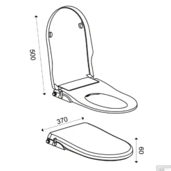 BWS Douche WC Zitting Luxe Stroomloos Met Sproeier Wit -Baden Luxe Verkoop ws douche wc zitting luxe stroomloos met sproeier wit tech