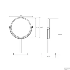 Vrijstaande Kaptafel Spiegel Sapho Rond 20 Cm Chroom -Baden Luxe Verkoop xp010 vrijstaande kaptafel spiegel sapho rond 20 cm chroom 2