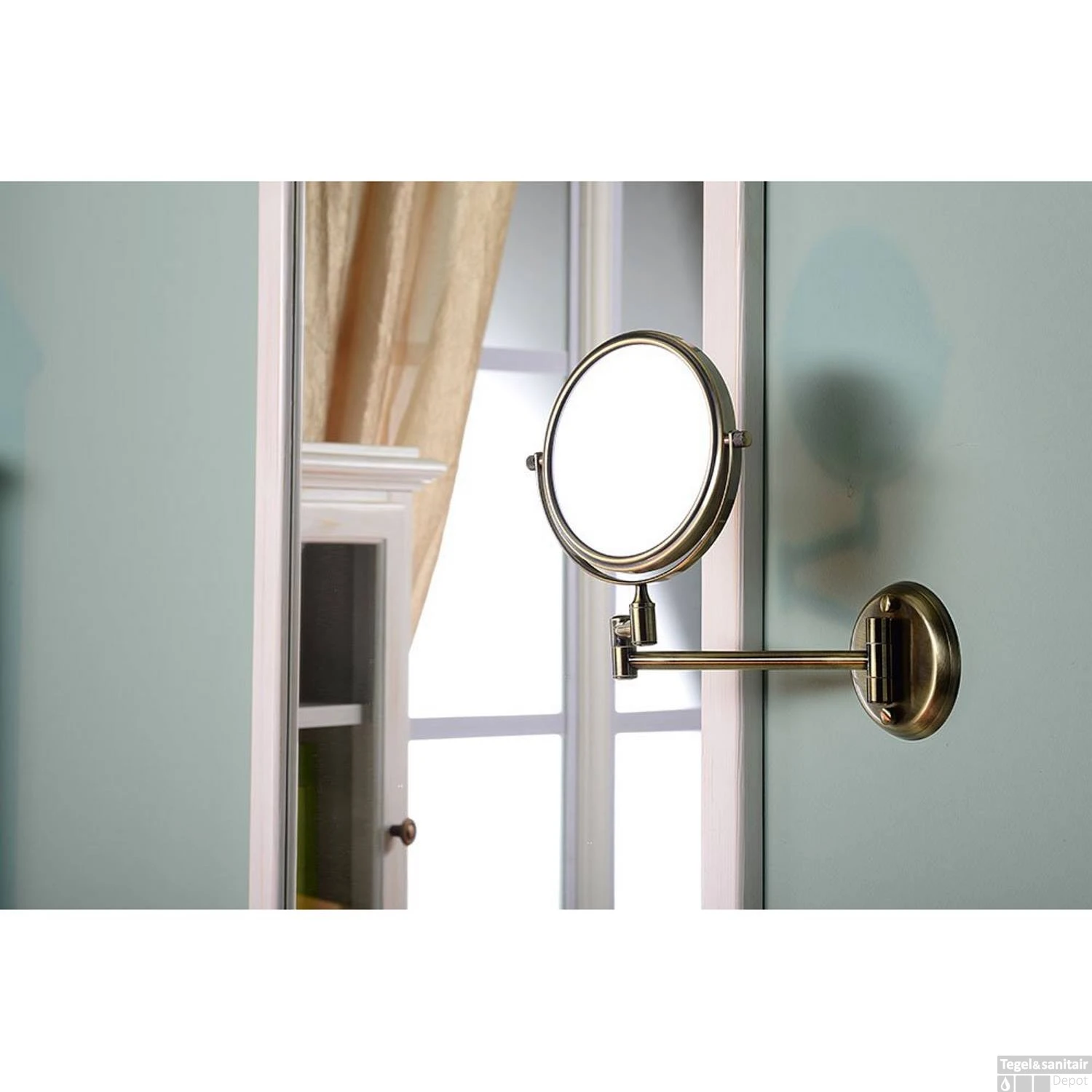 Make-up / Scheerspiegel Sapho Wandmontage Rond 15 Cm Brons - Afbeelding 4