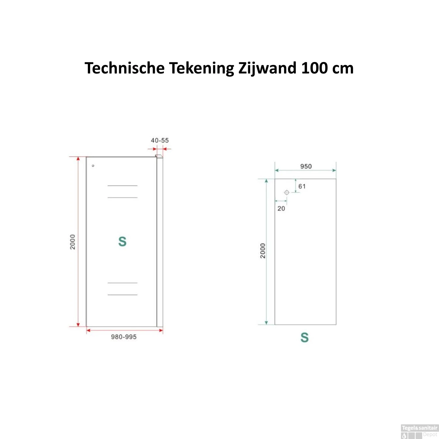 BWS Douchecabine Softclose 2.0 100x100 Cm Met Nisdeur En Zijwand 8mm Aluminium NANO Coating 5 BWS Douchecabine Softclose 2.0 100x100 Cm Met Nisdeur En Zijwand 8mm Aluminium NANO Coating - Afbeelding 5