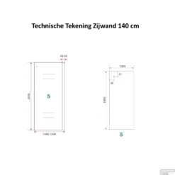 BWS Douchecabine Softclose 2.0 100x140 Cm Met Nisdeur En Zijwand 8mm Aluminium NANO Coating -Baden Luxe Verkoop zijwand 140 tech 3